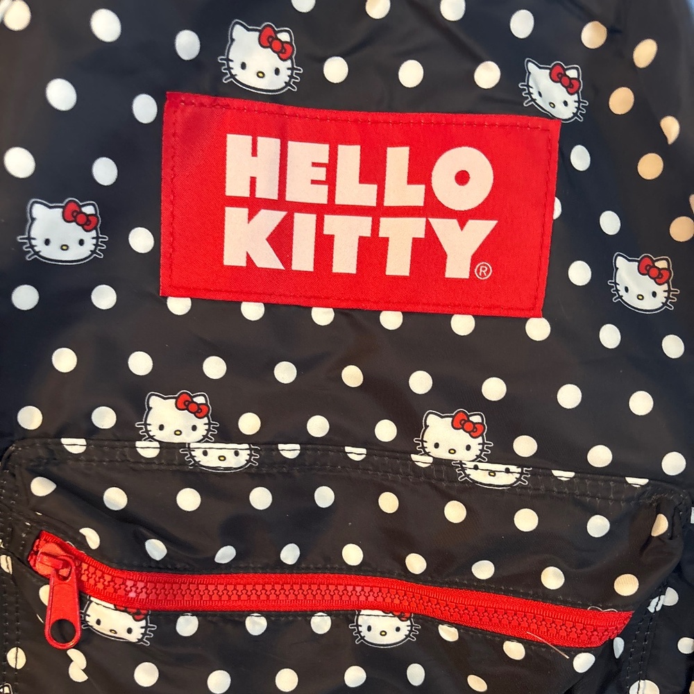 Hello Kitty Polka Dot Classic Backpack Blk/White/ Red KS1 - Picture 2 of 7